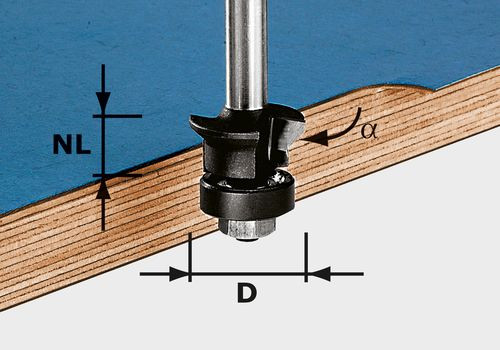 WBV24-Festool Fase-Bündigfräser HW S8 D24/0° +45° 491026