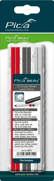 WBV24-Pica BIG DRY Minen-Set FOR ALL Rot/Graphit/Weiss 6045/SB