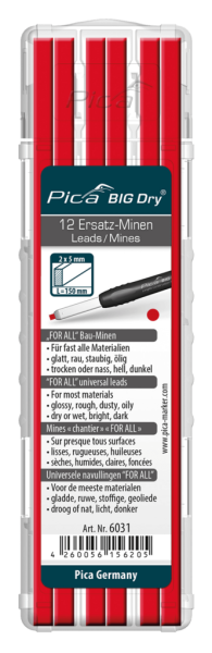 Pica BIG DRY Ersatzminen-Set FOR ALL 12 St. rot 6031